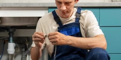 Technicien effectuant des réparations