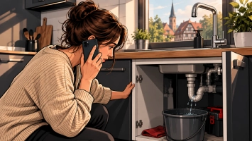 Prise de rendez-vous Photo d’une cliente échangeant par téléphone avec un professionnel ACK Artisanat pour organiser une intervention rapide en plomberie, électricité, chauffage, serrurerie et travaux de bâtiment à Mulhouse, Colmar et Strasbourg (67000) - Haut-Rhin 68 et Bas-Rhin 67