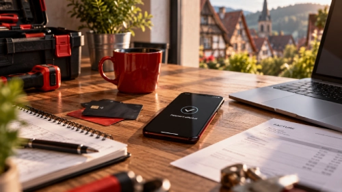Tarifs dépannage et installations avec un plombier, électricien, chauffagiste, serrurier ou professionnel du bâtiment – prix à partir de 65 € HT et devis transparent à Mulhouse (68100), Colmar (68000) et Strasbourg (67000) en Alsace - ACK Artisanatn Photo d’une calculatrice et d’un ordinateur illustrant les tarifs transparents des installations et dépannages ACK Artisanat à partir de 65 € HT, avec devis gratuit et intervention en plomberie, électricité, chauffage, serrurerie et travaux de bâtiment dans le Haut-Rhin 68 et le Bas-Rhin 67.